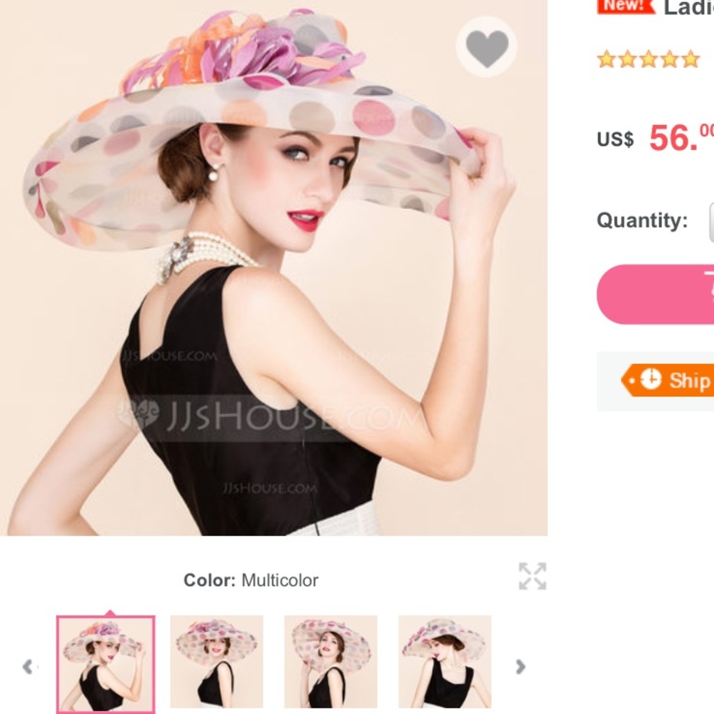 Colorful organza with feather floppy hat